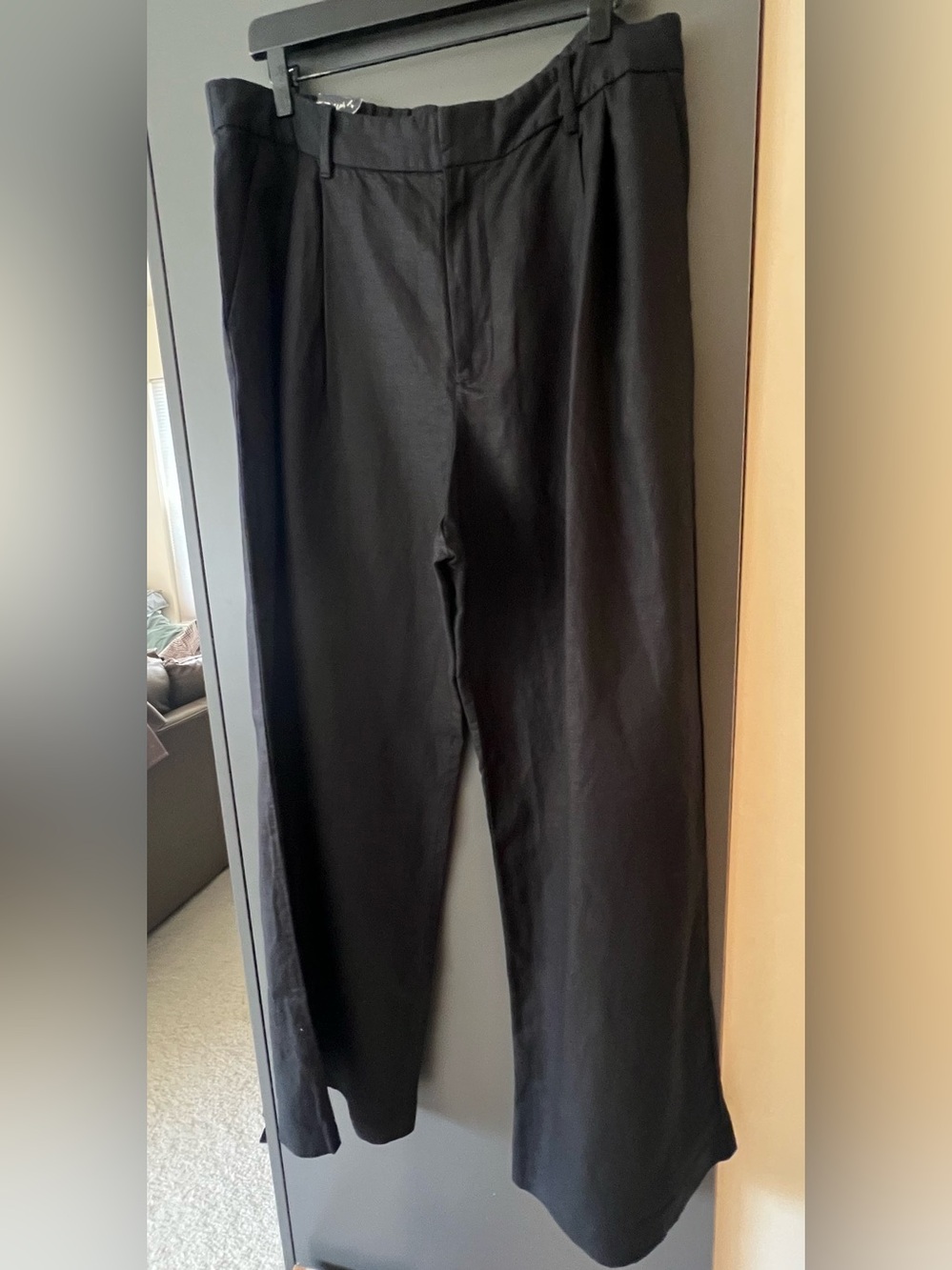 GAP Linen Blend Women's Black Wide Leg Pants Size 16